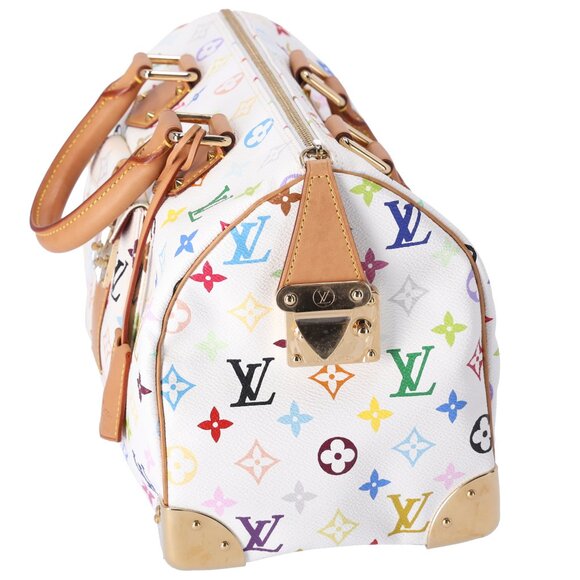 Louis Vuitton x Murakami Speedy 30 Satchel Multicolor Monogram M92643 White - Picture 2 of 9